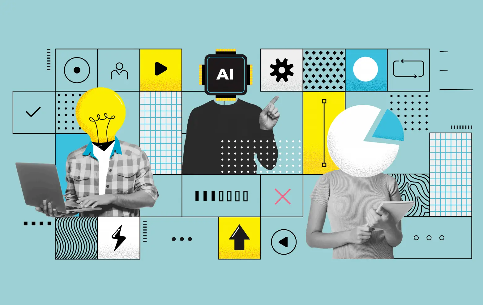 AI Across the Design Process — Enhancing every design stage. AI supporting every stage of the design process — research, wireframing, UI design, UX writing, and testing.